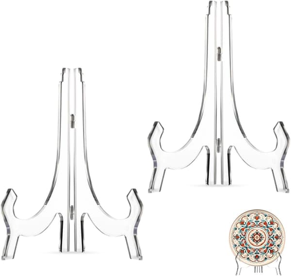 ING Tallriksställ - Hållbart Tallriksställ - Passar 21-24cm Tallrikar - Transparent - Plast