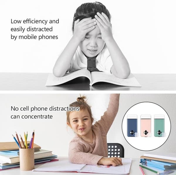 Mobiltelefonboks med timerlås - Fokusboks - Smartphoneboks - Timer - Egnet til én mobiltelefon - (Blå)