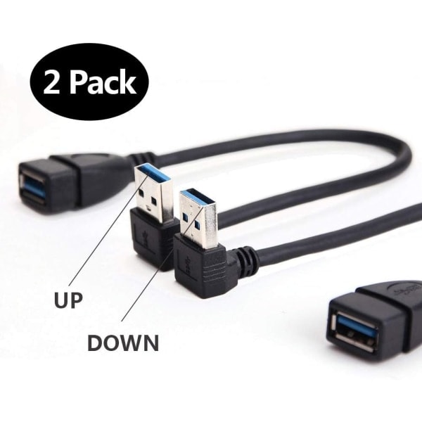 2x USB 3.0 hann til hunn forlengelseskabel fra Oxsubor Elik