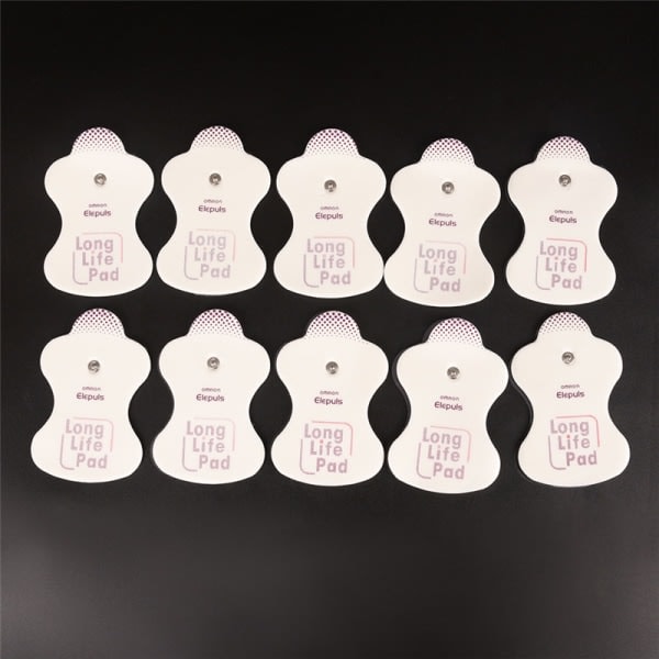 10 electrode replacement pads for Omron Elepuls L massage equipment White