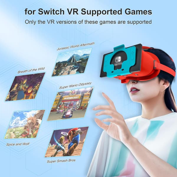 VR-headset - Designet for Nintendo Switch LCD/OLED, VR-briller med Ad
