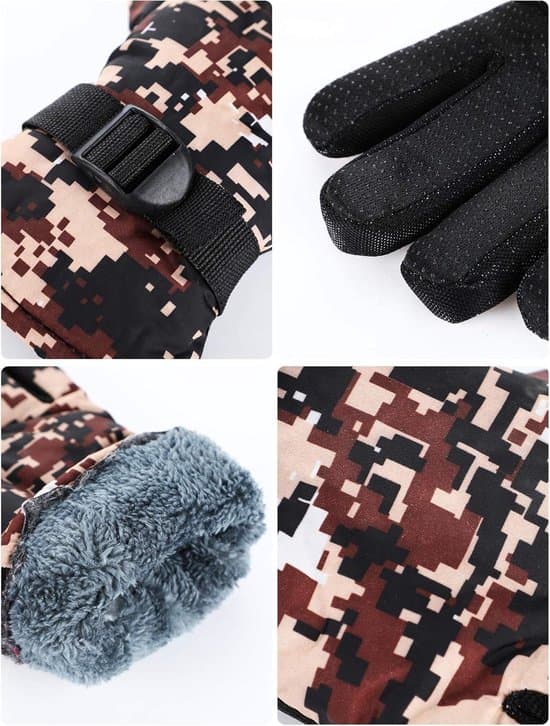Handskar - Varma handskar 4-delars set - Halkfria vattentäta polyester - Vinterkalla handskar (Familj 4-delars set)