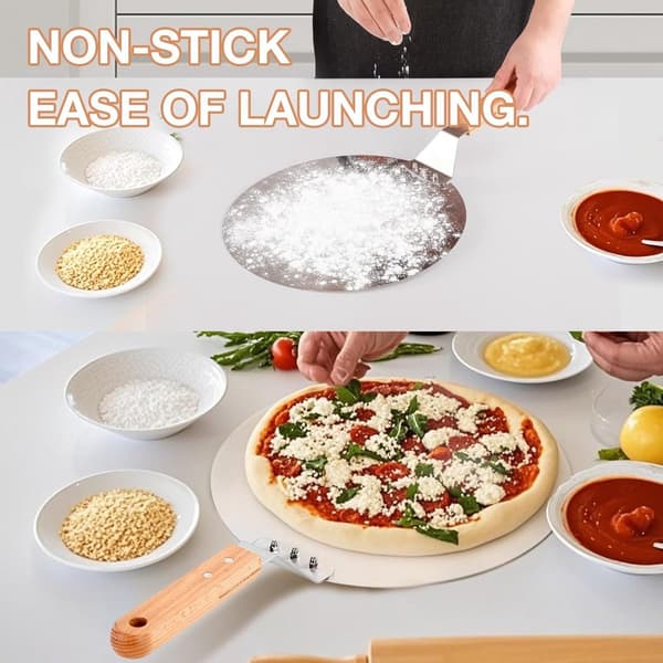 1-pack – 10-tums pizzaspade - Pizzaspade i rostfritt stål - Pizzatransfer-spade - Kakspade