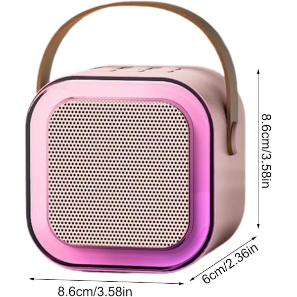Langaton Karaoke-laite, pieni kaiutin mikrofonilla kotiin ja ulkokäyttöön Pink simple wheat