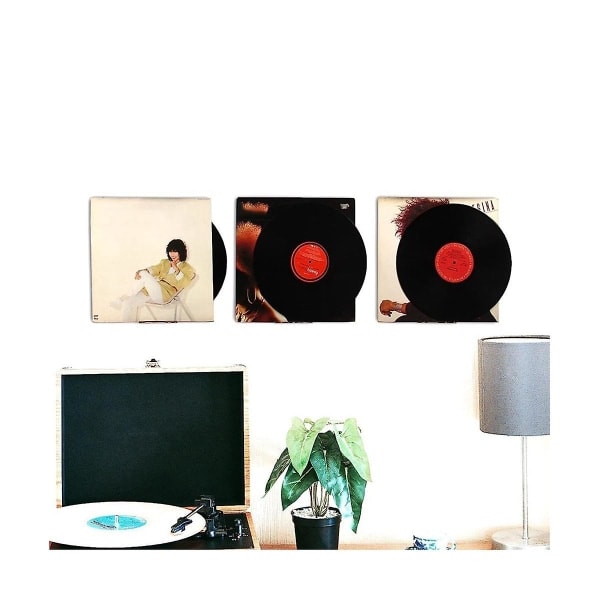 Seinään kiinnitettävä hylly vinyylilevyille, kirkas vinyyli, 8 kpl, akryylilevyteline, vinyylilevyhyllyn näyttö