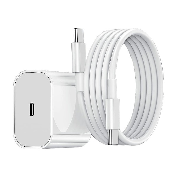 2-pakning - Lader for iPhone - Hurtiglader - Adapter + Kabel 20W Hvit 2-pakning iPhone