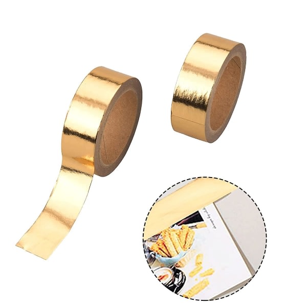 Rolls Gold Tape, Gull Washi Tape, Gull Tape For Vegger, 15mm X 5 Meter Dekorativ Maskeringsteip For DIY Håndverk Gaveinnpakking Bilderamme Scrapbooking, Hjem