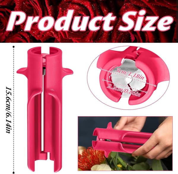 Rose tornfjerner, bladfjerner, egnet til haver og blomsterhandlere, 15,24 cm (pink)