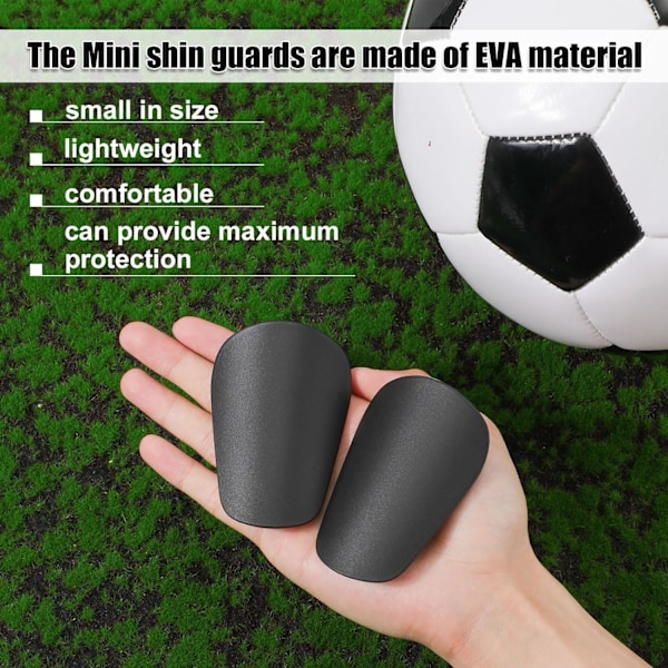 Par Mini Fotboll Benskydd, Extra Mini Benskydd Fotboll Miniatyr Benskydd Små Skyddande Benskydd (Mini, Svart, Vit)