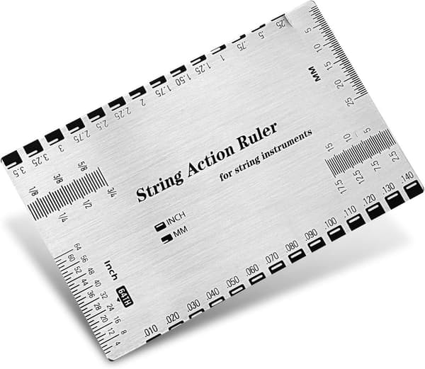 Gitarr Stränghöjdsmätare, Rostfritt Stål Gitarrlinjal, Gitarr Sträng Aktionsmätare Linjal, Gitarrverktyg För