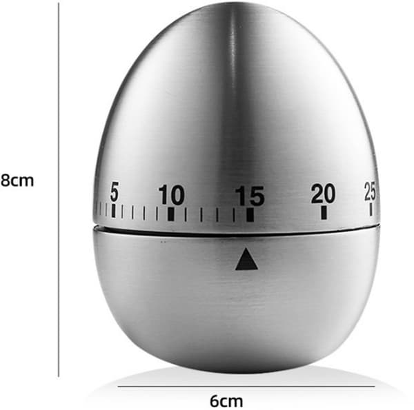 Timer Timer Analog Madlavningstimer Æggetimer Pomodoro Timer Madlavningstimer Mekanisk Redskab Visuel Timer Rustfrit Stål 60 Min til Klasseværelse eller Æg