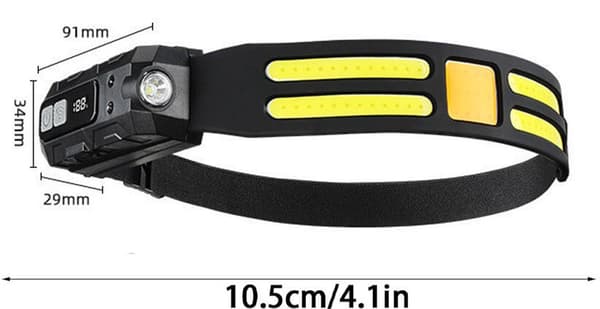 Hodelykt - med bevegelsessensor - 5 lysmoduser - oppladbar LED-hodelykt