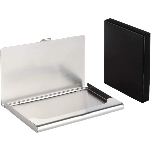 Super let visitkort holder Professionel etui i rustfrit stål Hold visitkort i perfekt stand Slank design, sølv