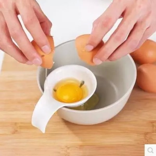 Mini Eggeplomme-Hvite Separator, Hvit Plast Silikon Eggeplomme Separator for Matlaging
