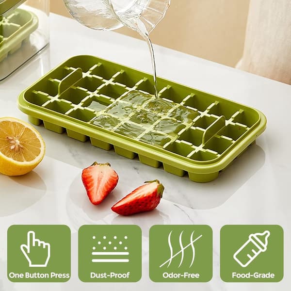 Isbitbrett med lokk, 64 rom, leveres med isbitspade, 23,8×13,5×10,9 cm