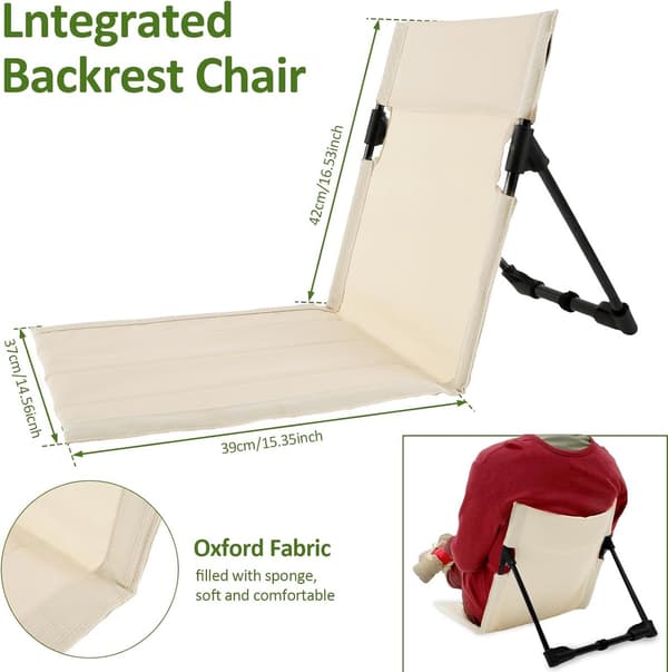 ING 1 stk. - Beige - Sammenklappelig campingstol - Foldbar strandstol