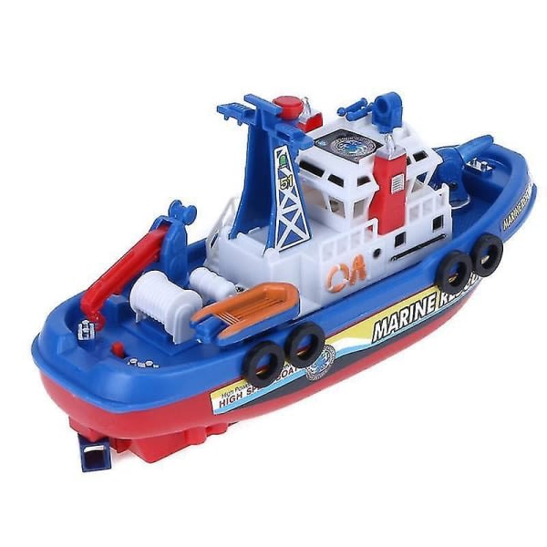 Fire Boat Model Electronic Water Toy Boat with Water Pump Water Spray Warning Light