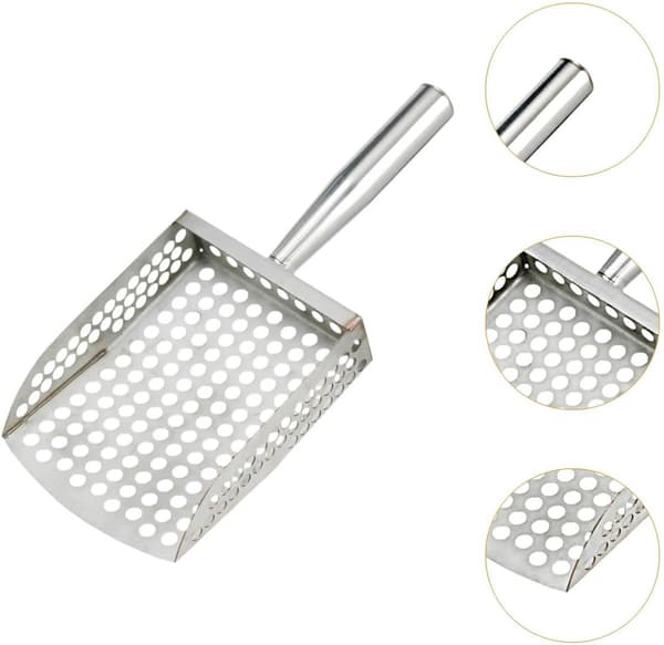Sandsikt Spade - Strandhacka - Skattjakt - Rostfritt Stål - 30 x 12 cm - Silver
