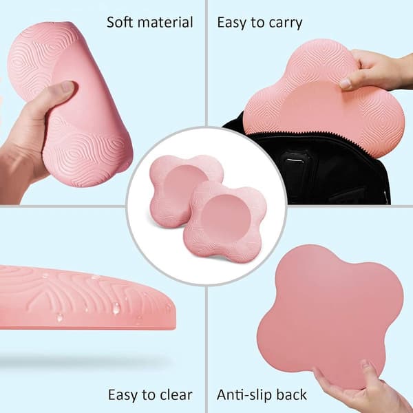 Yogaknäskydd (2-pack, svart) 20×20×2cm, stödjer knän, armbågar och handleder.