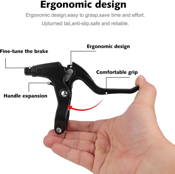 Børnecykel Håndbremse, Håndbremsegreb i Aluminiumlegering, Diameter 2,2 cm, Egnet til de fleste cykler