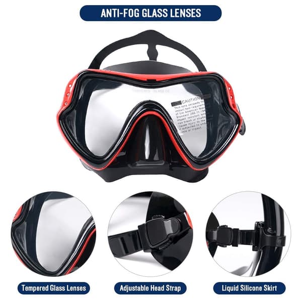 Vuxen dykmask, professionell snorkelmask, läckagesäker