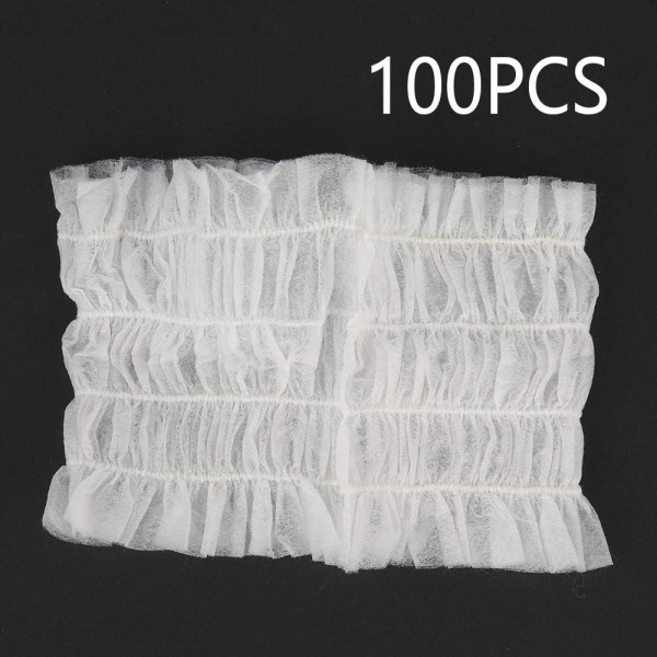100 st Hårsnoddar i Elastiskt, Engångs, Mjukt, Non-Woven Material, Hudvänligt, Håraccessoarer för Spa, Salong, Makeup, Vit