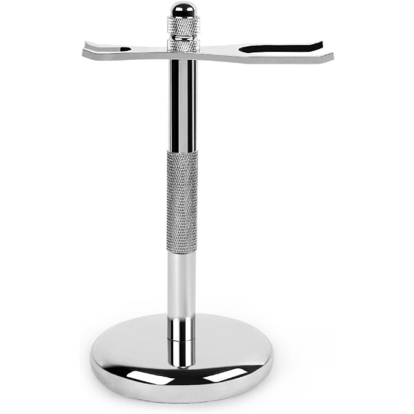 Deluxe Chrome Safety Razor and Brush Stand - Universal Fit for Shaving Accessories - Elegant, Practical Holder