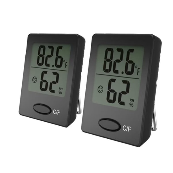 2 stk. LCD Digital Indendørs Termometer Hygrometer Temperatur