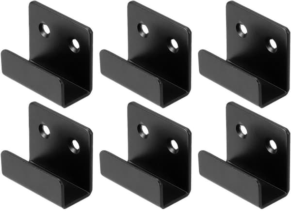 ING 6-delt ophængningsbeslag - Vægkrog - Sort - Rustfrit stål - 4*2*3,6 cm
