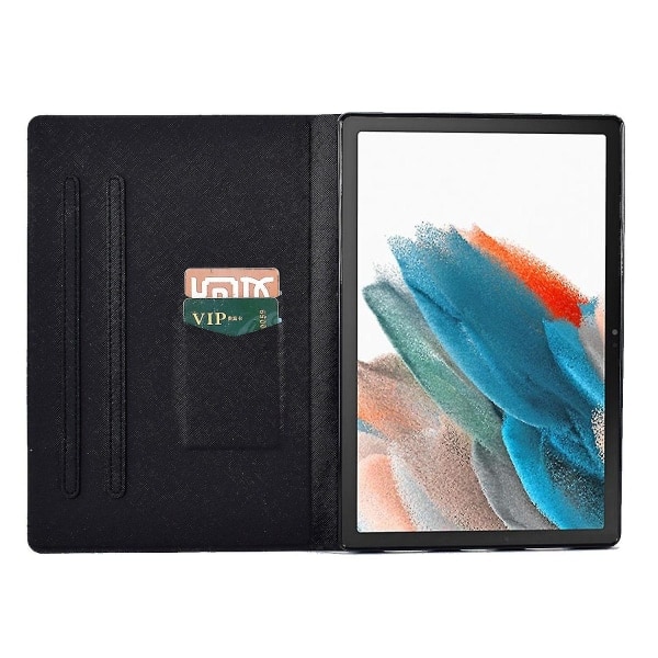 Mönstrat Läderfodral för Samsung Galaxy Tab A8 10.5 (2021) X205 / X200 Fack för Surfplatta (Färgglad Tiger)