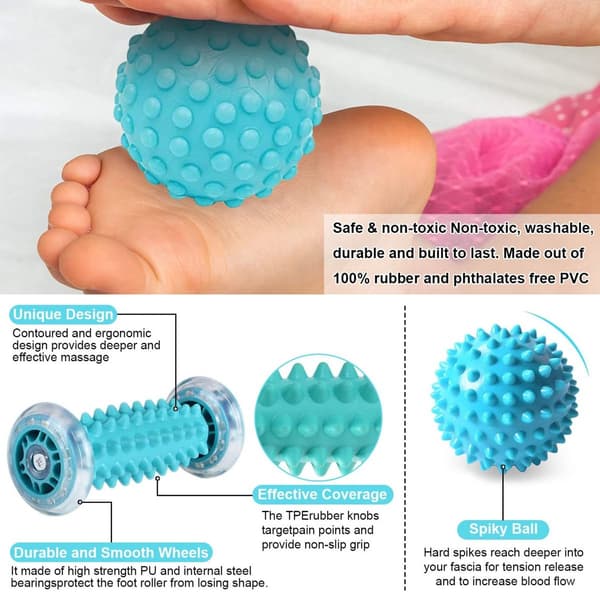 Fotmassage, fotrulle, massageboll, massagerulle