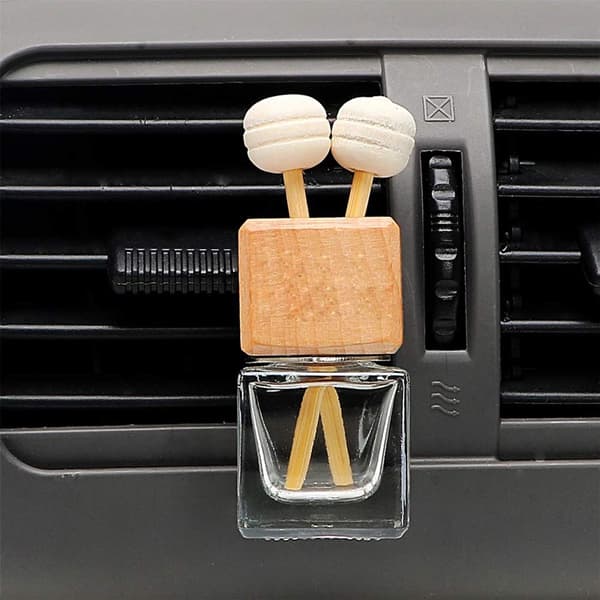 10-pak 8 ml Klar ss Bil Luftfrisker med Klips og Diffuser Tomme Æterisk Olie Parfume Flasker og Diffuser Ventil Tyk ss Ornament med Træ