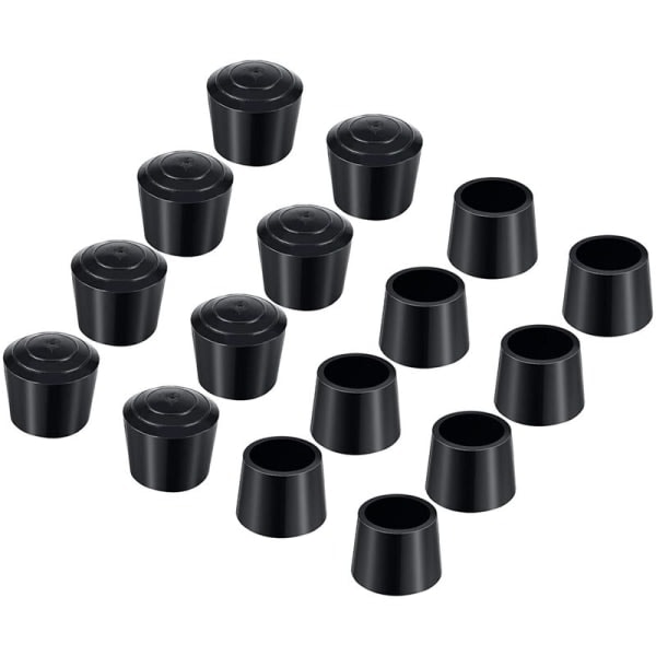 20x Stolskydd Inner diameter 25mm Gummi Stolsbensskydd Svart Stolsdyna