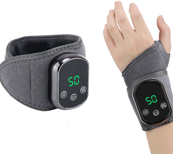 Hand Triple Method Massager, handledsmassager, med 3 vibrationsinställningar och 5 värmeinställningar, för handledsavslappning (Han d*1)