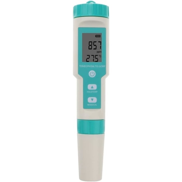 7-i-1 Elektronisk pH-mätare - Multifunktionellt vattenprovningsverktyg - Mäter pH, TDS, Temp, SG, EC, ORP