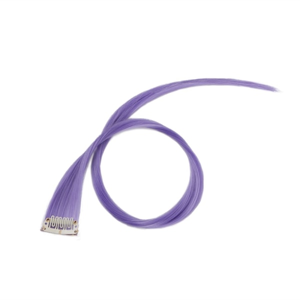 Creamily 50 cm:n Clip-in-hiustenpidennykset, suorat hiukset, vaaleanpunaiset juhlakorostukset, synteettiset hiustenpidennykset naisille ja tytöille (6 kpl/pakkaus)