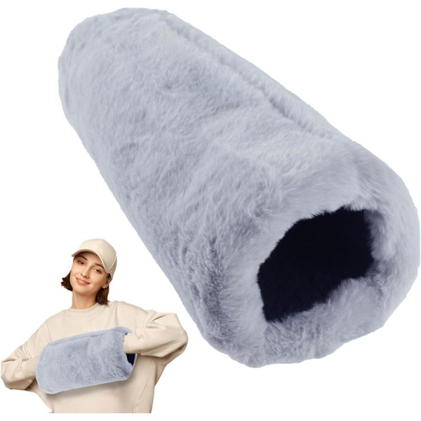 Handvärmare Muff Lyx Konstgjorda Vantar - Ry Plysch Muffler Lyx Konstgjorda Kaninvantar - Fuzzy Chic Eleganta Handvärmare Vantar För Flickor Kvinnor Grå Grey