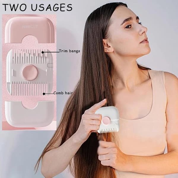 2-i-1 spaltespids-trimmer, mini bærbar hårstylingværktøj, pink