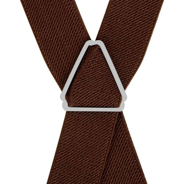 Clips X-formade herrbyxor Justerbara elastiska byxor Herrbyxor Herrbröllopsbyxor Business Casual byxor (Kaffebrun)
