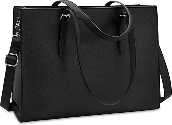 Damehåndtaske - Stor Laptoptaske - 15,6 Tommer - Sort