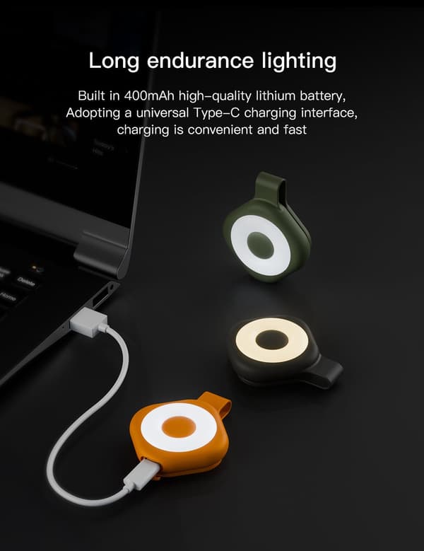 Løpelys, todelt sett, magnetisk klips LED-sikkerhetslys, 3 lysmoduser, USB oppladbart og vanntett, svart.