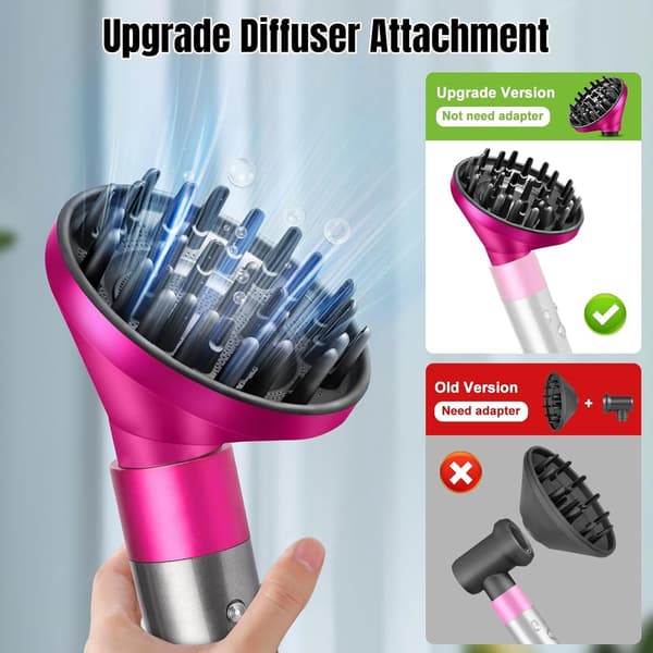 ING-feste for Dyson Hair Styler Diffuserfeste Hårfønerdiffuser for Airwrap Styler HS05 HS03 HS01-omformer som gave til din kone Rød