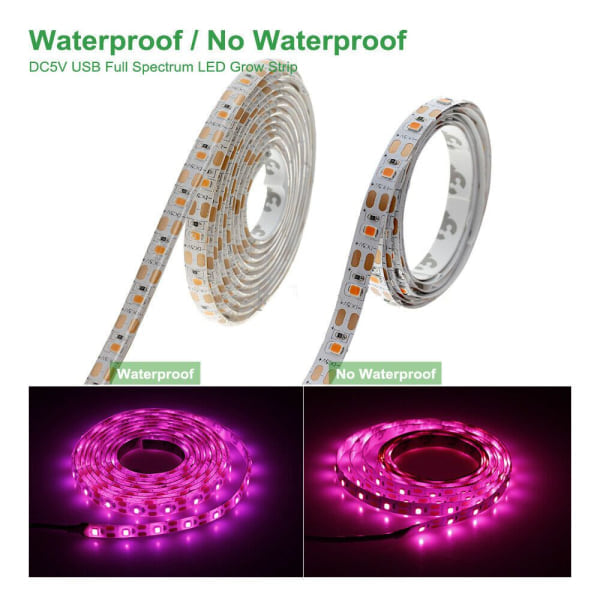 LED Växtlampa Full Spectrum LED Strip VATTENTÄT 1M Vattentät 1m