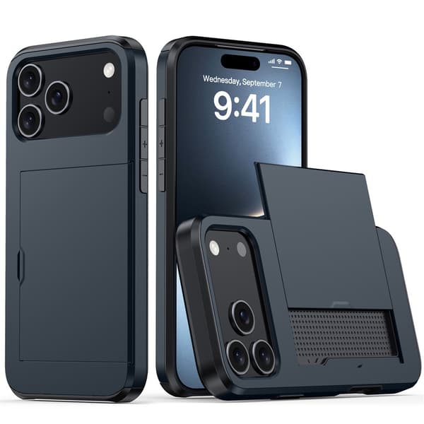 iPhone 17 Pro Max -puhelinkotelo korttipidikkeellä.