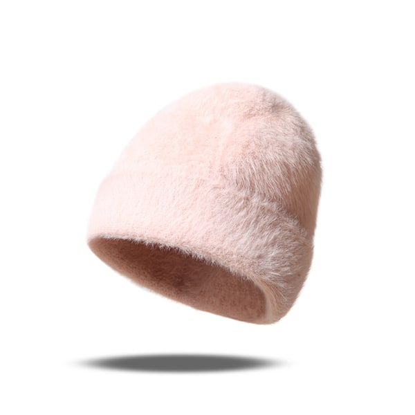 Hatt dame beanie kvinne vinter strikket lue chunky strikk varm beanie pink