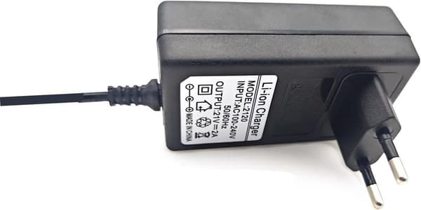 Universell 21V 2A 42W AC/DC-adapterlader med indikatorlys og sikkerhetsfunksjoner