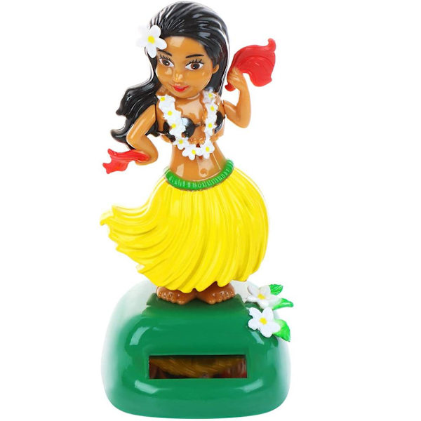 Solcellsdriven Hawaiiansk Dansfigur Bilinstrumentbräda Leksak Söt Solcellsdriven Skakande Huvuddocka Dansfigur Leksak för Sovrum Familj Skrivbord