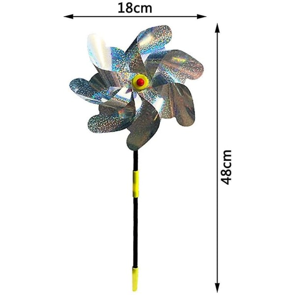 Skremseldekorasjon, 10 stk reflekterende vindmøller, anti-fugl W