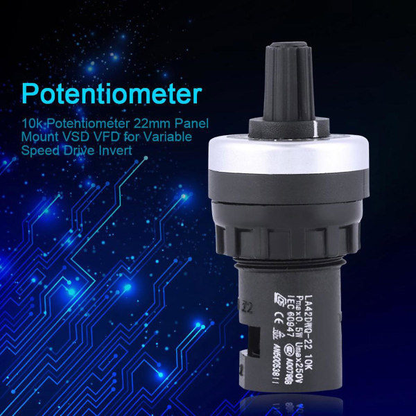 10k Potentiometer Panel Variabel Hastighedsstyring Invert 22mm Vfd Vsd Modstandskontakt
