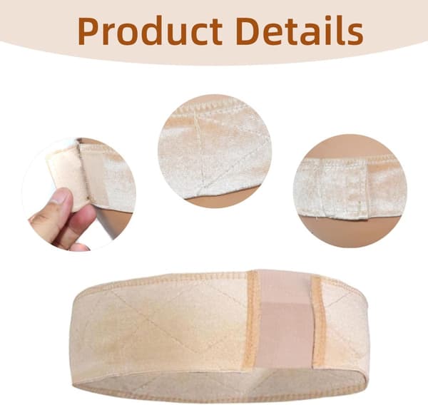 Halkfritt Perukband - 2 stycken - Perukgrepp - Justerbart Kardborreband - Sammet - Med Spets - Beige